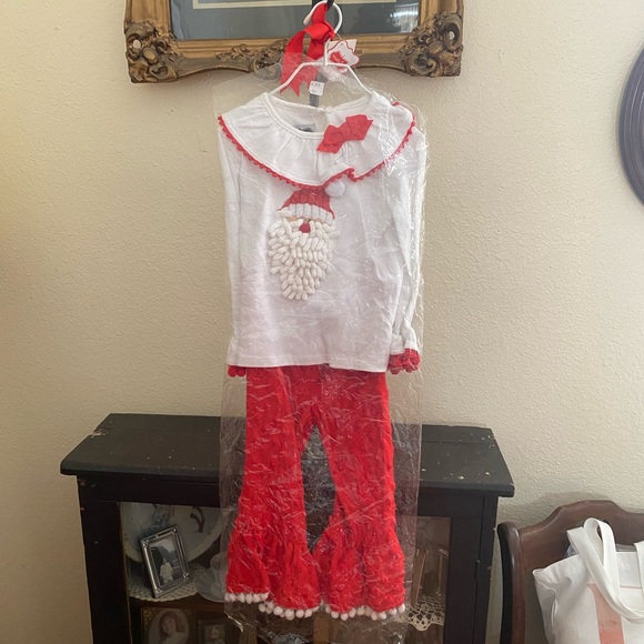 New With Tags Mudpie Santa Minky Pant set size 2T - Picture 1 of 14